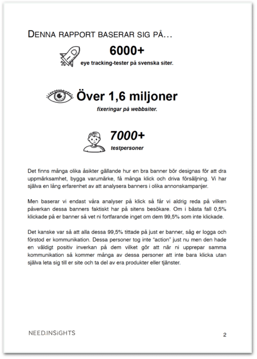Eyetracking-rapport banners - 1,6 miljoner fixeringar